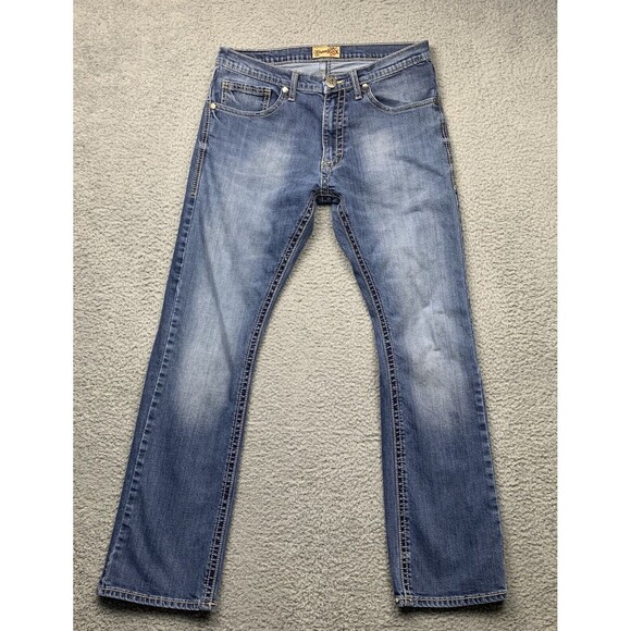 Wrangler 20X Jeans Mens 33 Blue Straight Western Rodeo Ranch Work - Picture 1 of 10